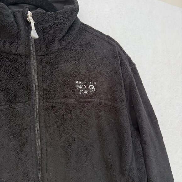 Mountain Hardwear Jacket Womens Large Black Fleece Full Zip Outdoors Hiking Warm - Picture 2 of 13